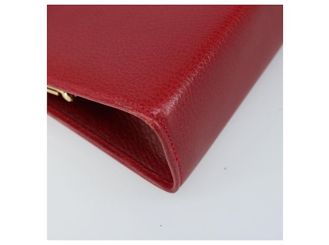 Borsa a Spalla Vala Chain in Pelle Rossa e Oro Auth ARZ298 di Salvatore Ferragamo Rosso D'oro - vista 18