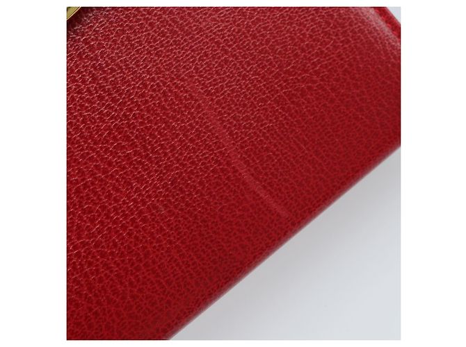 Borsa a Spalla Vala Chain in Pelle Rossa e Oro Auth ARZ298 di Salvatore Ferragamo Rosso D'oro - vista 8