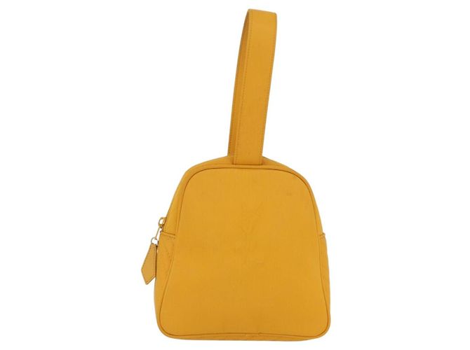 SAINT LAURENT Borsa a Mano Nylon Giallo Oro Auth 173709 D'oro - vista 13