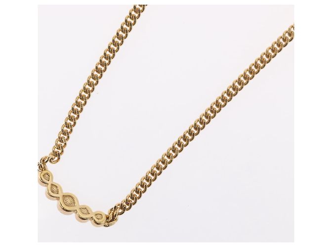 Collana Christian Dior metallo tono oro Auth BA11478 - vista 11