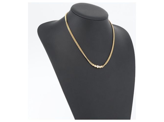 Collana Christian Dior metallo tono oro Auth BA11478 - vista 17