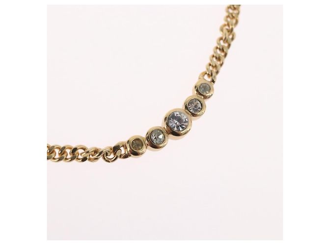 Collana Christian Dior metallo tono oro Auth BA11478 - vista 3