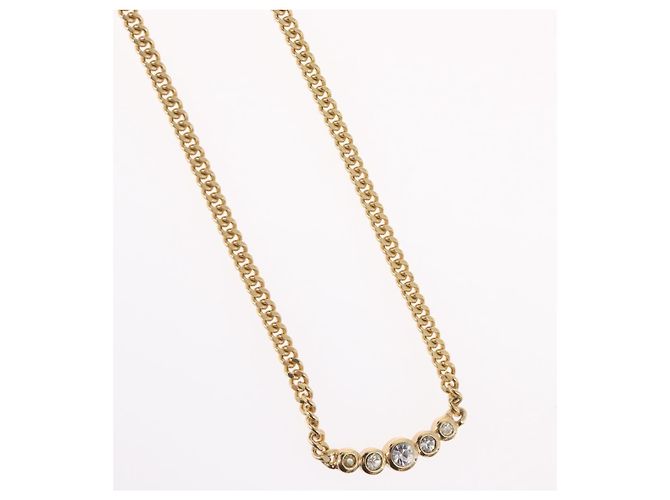 Collana Christian Dior metallo tono oro Auth BA11478 - vista 4
