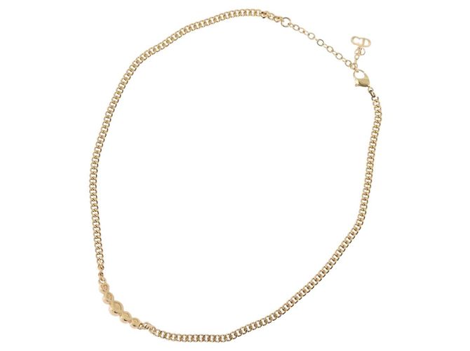 Collana Christian Dior metallo tono oro Auth BA11478 - vista 9