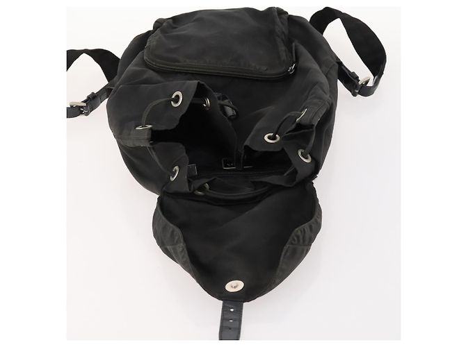 PRADA Backpack Nylon Black Silver Auth 172260 Silvery - view 10