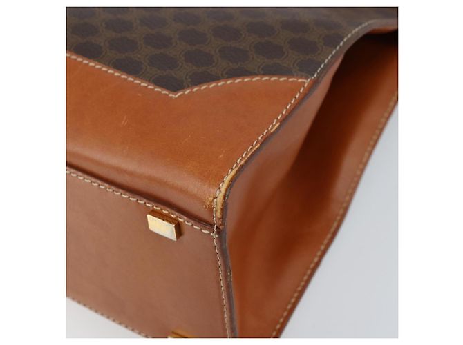 Céline Borsa tote in tela Macadam CELINE in pelle PVC marrone oro Auth ARZ422 D'oro - vista 15