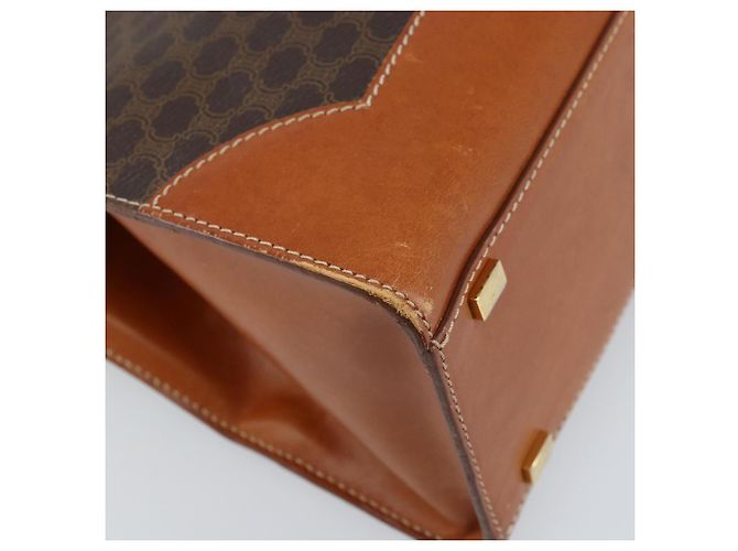 Céline Borsa tote in tela Macadam CELINE in pelle PVC marrone oro Auth ARZ422 D'oro - vista 16