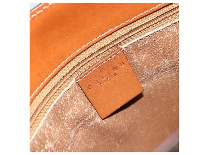 Céline Borsa tote in tela Macadam CELINE in pelle PVC marrone oro Auth ARZ422 D'oro - vista 18