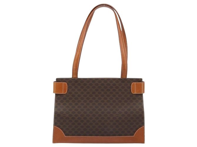 Céline Borsa tote in tela Macadam CELINE in pelle PVC marrone oro Auth ARZ422 D'oro - vista 2