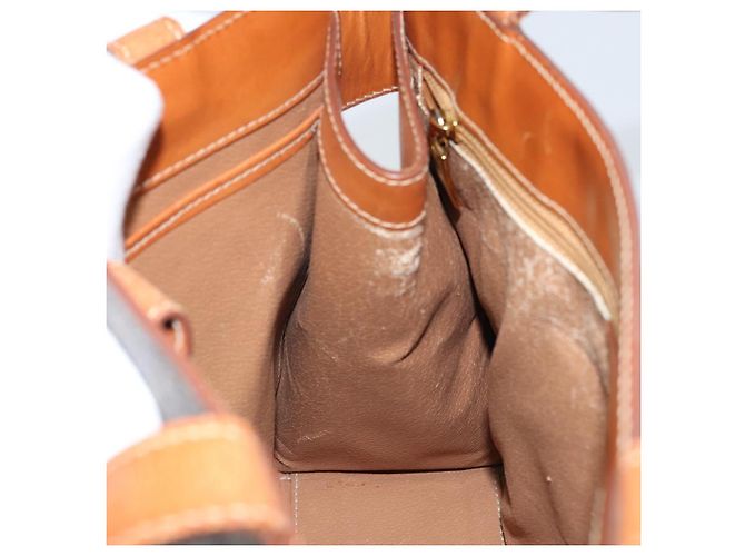Céline Borsa tote in tela Macadam CELINE in pelle PVC marrone oro Auth ARZ422 D'oro - vista 20