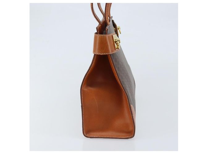 Céline Borsa tote in tela Macadam CELINE in pelle PVC marrone oro Auth ARZ422 D'oro - vista 4