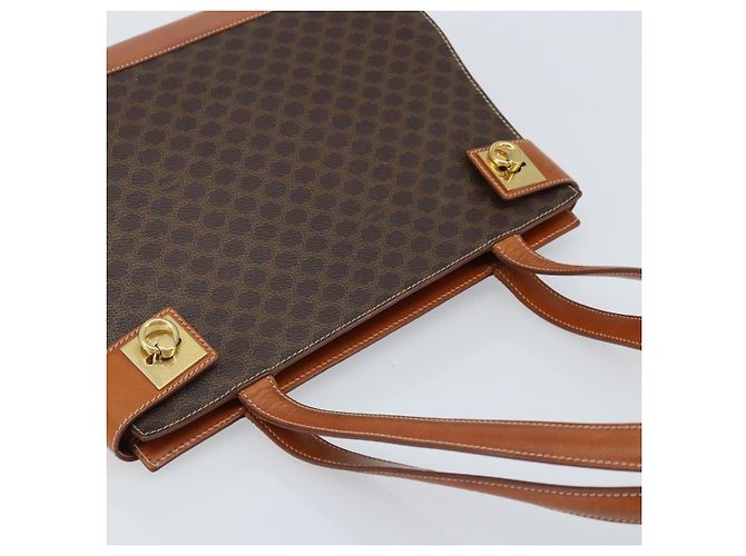 Céline Borsa tote in tela Macadam CELINE in pelle PVC marrone oro Auth ARZ422 D'oro - vista 6