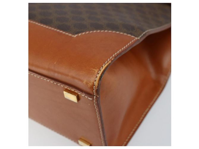 Céline Borsa tote in tela Macadam CELINE in pelle PVC marrone oro Auth ARZ422 D'oro - vista 9