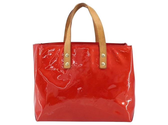LOUIS VUITTON Monogram Vernis Reade PM Borsa a Mano Rossa M91088 LV Auth ARZ320 Rosso - vista 13