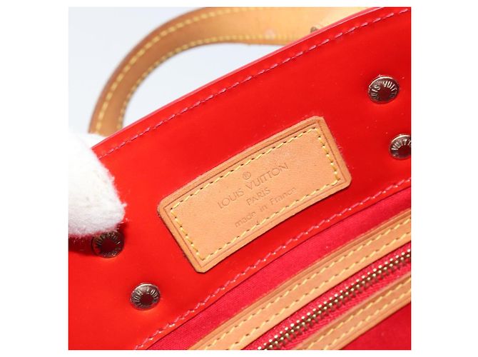 LOUIS VUITTON Monogram Vernis Reade PM Borsa a Mano Rossa M91088 LV Auth ARZ320 Rosso - vista 18