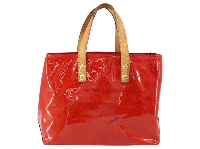 LOUIS VUITTON Monogram Vernis Reade PM Borsa a Mano Rossa M91088 LV Auth ARZ320 Rosso - vista 2