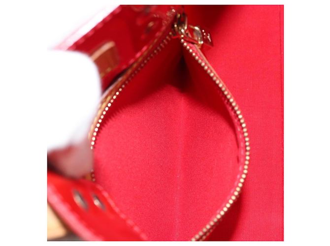 LOUIS VUITTON Monogram Vernis Reade PM Borsa a Mano Rossa M91088 LV Auth ARZ320 Rosso - vista 22