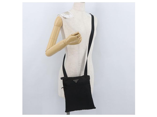 Borsa a Spalla PRADA in Nylon Nero Auth bs33979 - vista 24