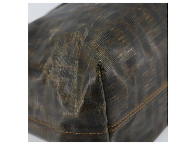 FENDI Zucca Canvas Tote Bag Beschichtete Leinwand Braun Schwarz Auth BSZ076 - Ansicht 14
