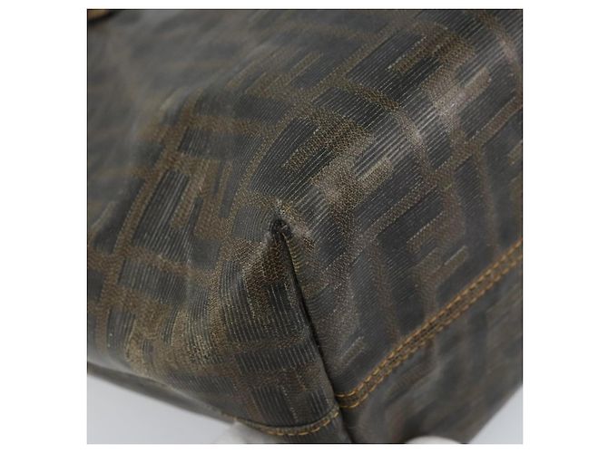 FENDI Zucca Canvas Tote Bag Beschichtete Leinwand Braun Schwarz Auth BSZ076 - Ansicht 16
