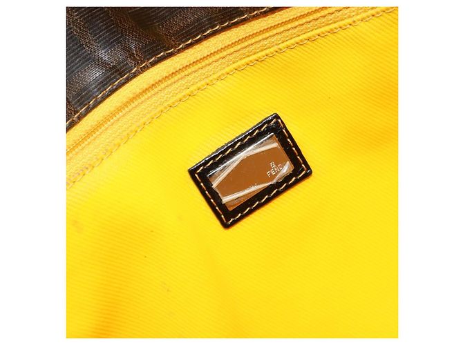 FENDI Zucca Canvas Tote Bag Beschichtete Leinwand Braun Schwarz Auth BSZ076 - Ansicht 17