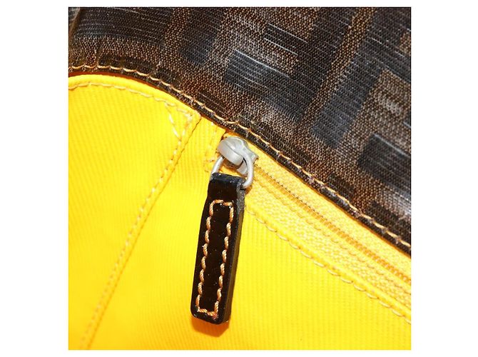 FENDI Zucca Canvas Tote Bag Beschichtete Leinwand Braun Schwarz Auth BSZ076 - Ansicht 20