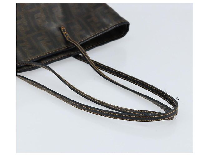 FENDI Zucca Canvas Tote Bag Beschichtete Leinwand Braun Schwarz Auth BSZ076 - Ansicht 7