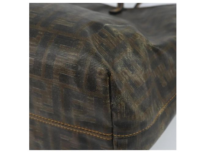 FENDI Zucca Canvas Tote Bag Beschichtete Leinwand Braun Schwarz Auth BSZ076 - Ansicht 9