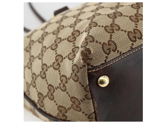 Borsa Tote Abbey in Canvas GG Gucci Beige Oro 169946 Auth 173390 D'oro - vista 14