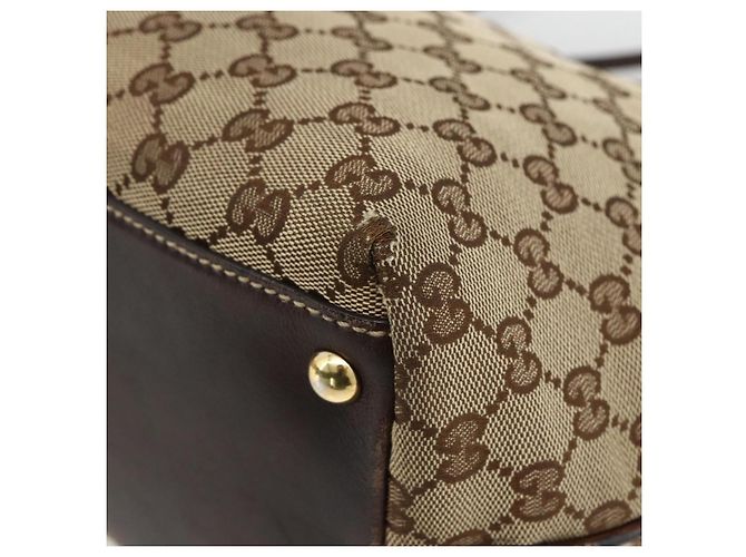 Borsa Tote Abbey in Canvas GG Gucci Beige Oro 169946 Auth 173390 D'oro - vista 15