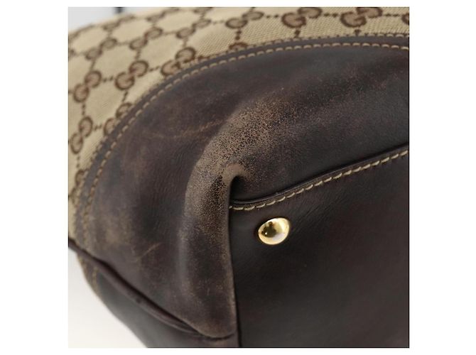 Borsa Tote Abbey in Canvas GG Gucci Beige Oro 169946 Auth 173390 D'oro - vista 16
