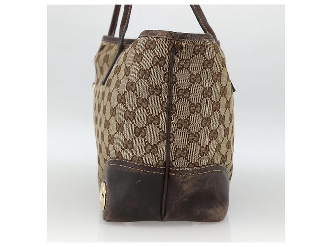Borsa Tote Abbey in Canvas GG Gucci Beige Oro 169946 Auth 173390 D'oro - vista 4