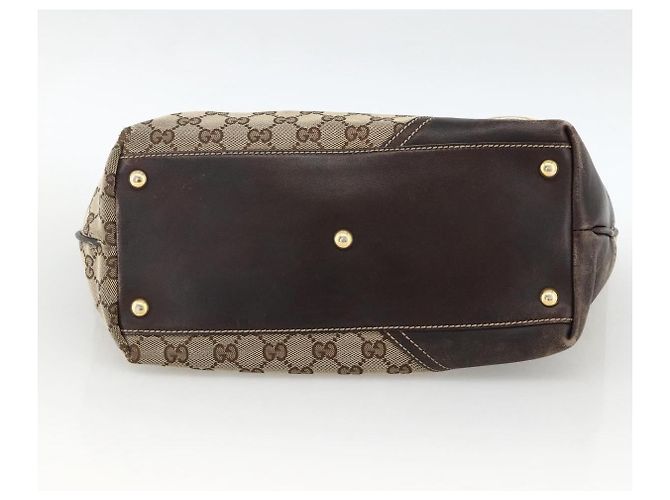 Borsa Tote Abbey in Canvas GG Gucci Beige Oro 169946 Auth 173390 D'oro - vista 5