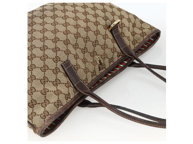 Borsa Tote Abbey in Canvas GG Gucci Beige Oro 169946 Auth 173390 D'oro - vista 6