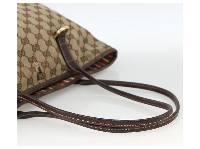 Borsa Tote Abbey in Canvas GG Gucci Beige Oro 169946 Auth 173390 D'oro - vista 7