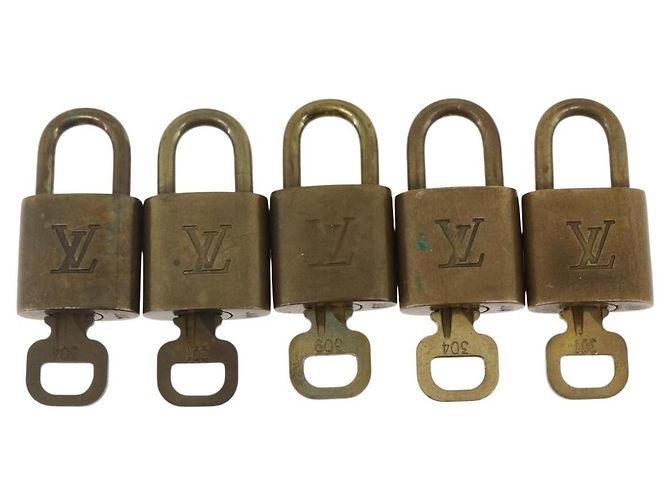 LOUIS VUITTON Set di 5 Lucchetti in Metallo Dorato LV Auth 167110 D'oro - vista 2