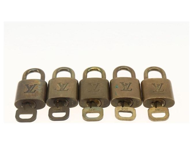 LOUIS VUITTON Set di 5 Lucchetti in Metallo Dorato LV Auth 167110 D'oro - vista 5