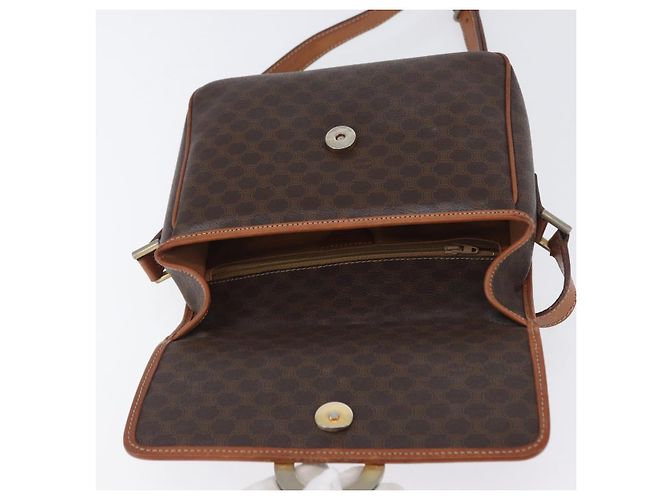 Céline Borsa a spalla circolare in tela Macadam CELINE in pelle PVC marrone oro Auth ARZ089 D'oro - vista 10