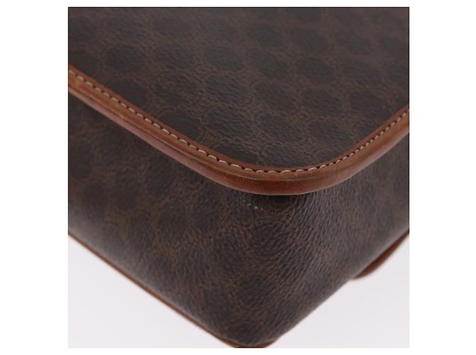 Céline Borsa a spalla circolare in tela Macadam CELINE in pelle PVC marrone oro Auth ARZ089 D'oro - vista 16