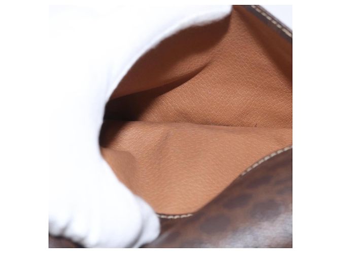 Céline Borsa a spalla circolare in tela Macadam CELINE in pelle PVC marrone oro Auth ARZ089 D'oro - vista 22