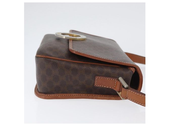 Céline Borsa a spalla circolare in tela Macadam CELINE in pelle PVC marrone oro Auth ARZ089 D'oro - vista 3