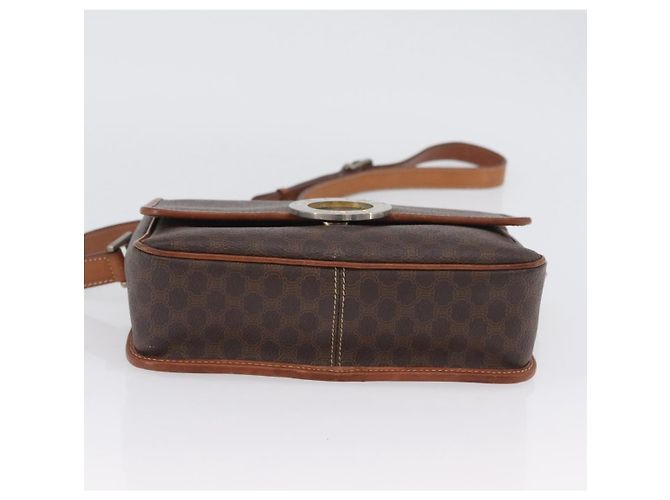 Céline Borsa a spalla circolare in tela Macadam CELINE in pelle PVC marrone oro Auth ARZ089 D'oro - vista 5