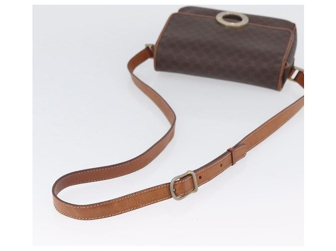 Céline Borsa a spalla circolare in tela Macadam CELINE in pelle PVC marrone oro Auth ARZ089 D'oro - vista 7