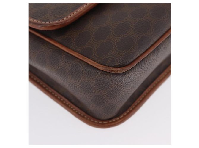 Céline Borsa a spalla circolare in tela Macadam CELINE in pelle PVC marrone oro Auth ARZ089 D'oro - vista 9