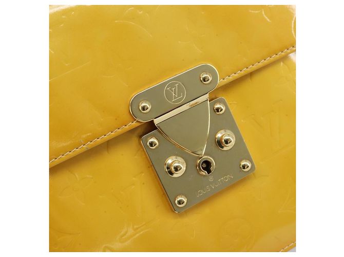 LOUIS VUITTON Borsa Spring Street Monogram Vernis Giallo Lime M91068 Auth 170096 D'oro - vista 17