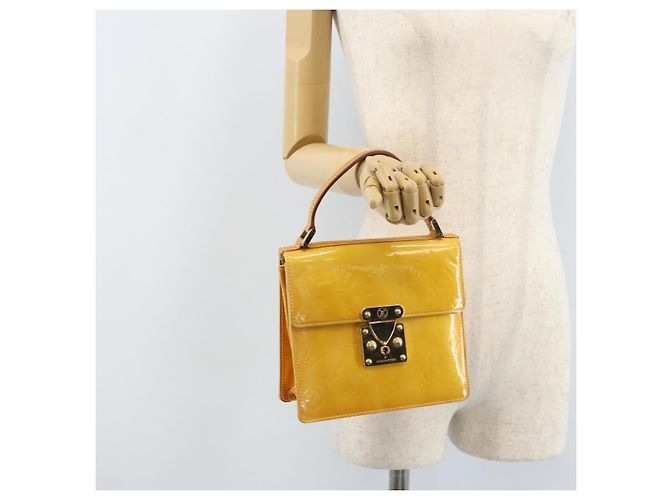 LOUIS VUITTON Borsa Spring Street Monogram Vernis Giallo Lime M91068 Auth 170096 D'oro - vista 22