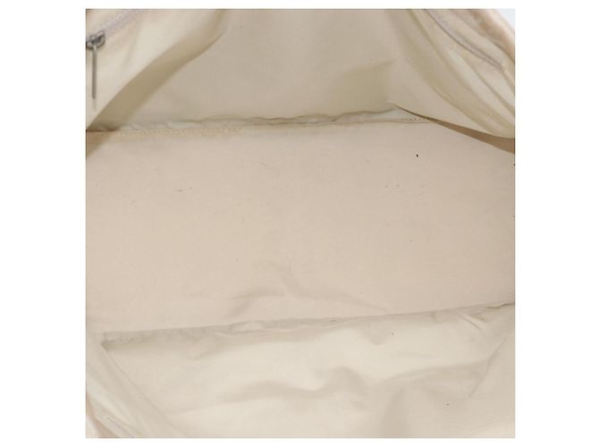 CHANEL Nuova Borsa Tote da Viaggio Nylon Beige Argento CC Auth BA11399 - vista 10
