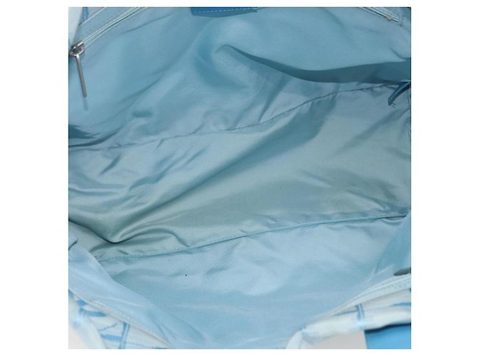 CHANEL Nuova Borsa da Viaggio in Nylon Azzurro Chiaro Argento CC Auth BSZ263 Blu chiaro - vista 10