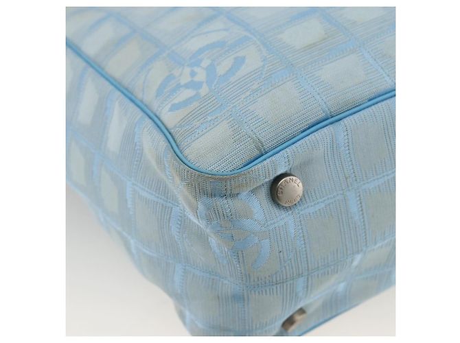 CHANEL Nuova Borsa da Viaggio in Nylon Azzurro Chiaro Argento CC Auth BSZ263 Blu chiaro - vista 16