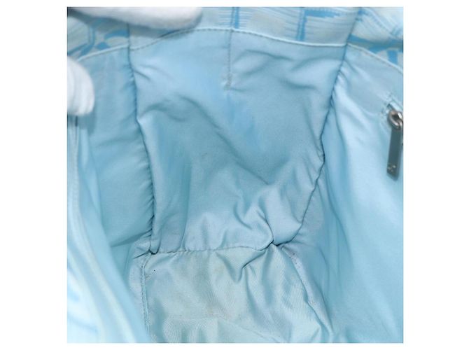 CHANEL Nuova Borsa da Viaggio in Nylon Azzurro Chiaro Argento CC Auth BSZ263 Blu chiaro - vista 19